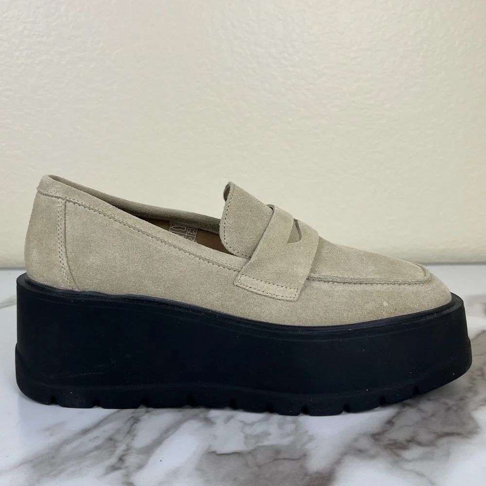 Free People Nico Cappuccino Suede Platform Loafer NEW Academia Shoes Preppy Work